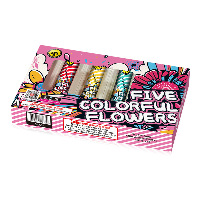 Cinco flores coloridas 200 g de fuente MC661